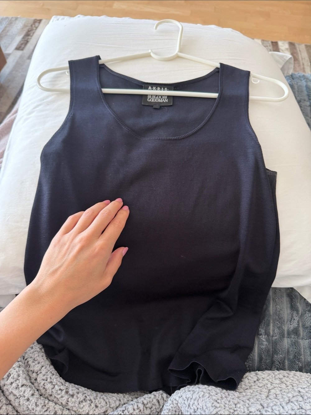 Akris Classic Black Ribbed Sleeveless Tank